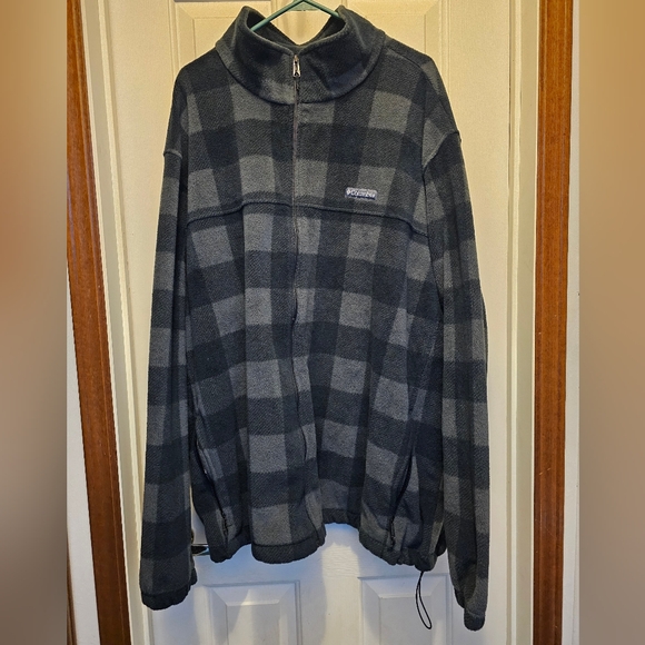 Columbia Other - EUC Men's Columbia Black and Gray Plaid Fleece Jacket - 5XT